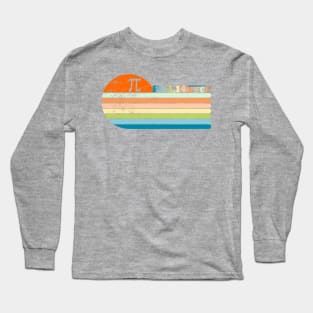 Pi Surfer Rainbow Sunset 3.14 Forever Long Sleeve T-Shirt